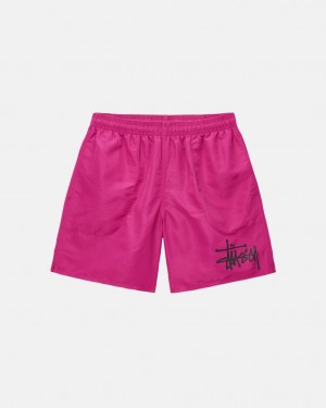 Stussy Agua Corta Big Basic - Unisex Shorts Trunks Rosas | MXJVR51879