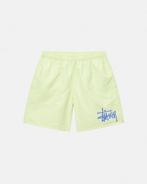 Stussy Agua Corta Big Basic - Unisex Shorts Trunks Verdes Claro | MMXFT84782