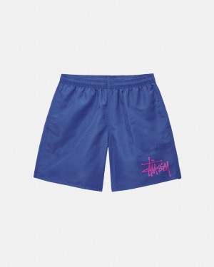 Stussy Agua Corta Big Basic - Unisex Shorts Trunks Azul Rey | DMXVO40630