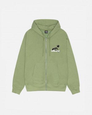 Stussy Apocalypse Zip Hoodie - Unisex Hoodies Verdes | XMXGW98973