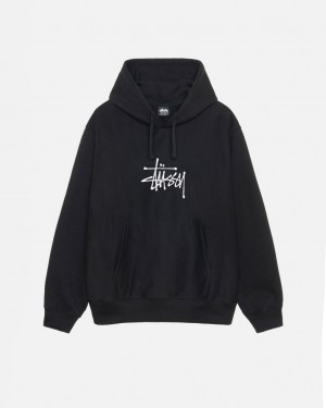 Stussy Basic Applique Hoodie - Unisex Hoodies Negros | BMXSD62044