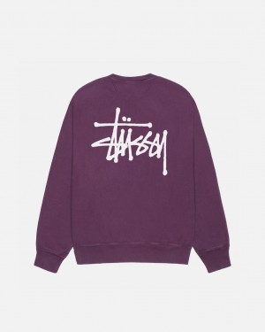 Stussy Basic Stussy Crew Pigment Dyed - Unisex Hoodies Morados | XMXGW77971