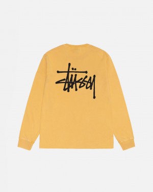 Stussy Basic Stussy LS Tee Pigment Dyed - Unisex Longsleeve Naranjas | MXDYB95217