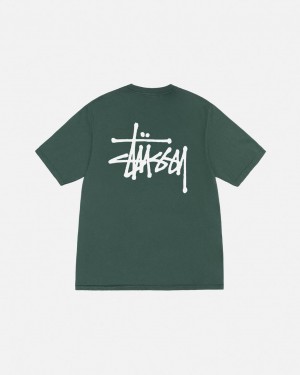 Stussy Basic Stussy Tee Pigment Dyed - Unisex Shortsleeve Verdes | LMXTR26006