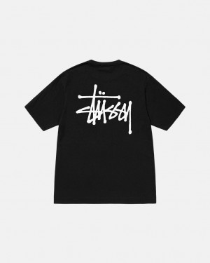 Stussy Basic Stussy Tee Pigment Dyed - Unisex Shortsleeve Negros | ZMXMJ62450