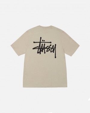 Stussy Basic Stussy Tee - Mens Corta Sleeve T-Shirt Kaki | FMXHY81456