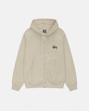 Stussy Basic Stussy Zip Hoodie - Unisex Hoodies Kaki | MXDFL58434