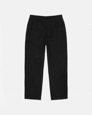 Stussy Beach Pant Lana Stripe - Unisex Pants Negros | EMXHC49655