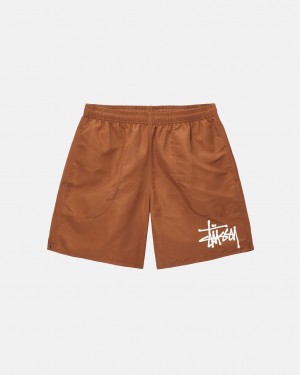 Stussy Big Basic Agua Corta - Men&s Shorts Trunks Cafes | MXIIZ95894