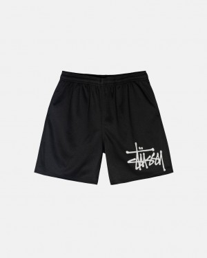 Stussy Big Basic Mesh Corta - Men&s Shorts Trunks Negros | DMXKV31246