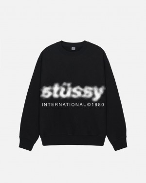 Stussy Blur Crew - Unisex Hoodies Negros | YMXVQ81305