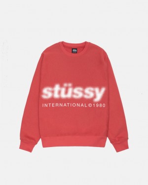 Stussy Blur Crew - Unisex Hoodies Rojos | MXIIZ96453