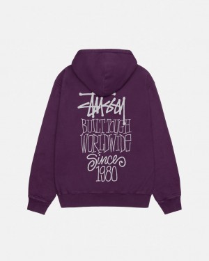 Stussy Built Tough Hoodie Pigment Dyed - Unisex Hoodies Morados | BMXSO62731