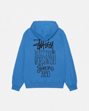 Stussy Built Tough Hoodie Pigment Dyed - Unisex Hoodies Azules | SMXNY40548