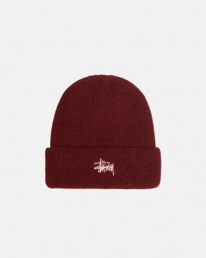 Stussy Cuff Beanie Basic - Unisex Rojos Oscuro | SMXVO41964