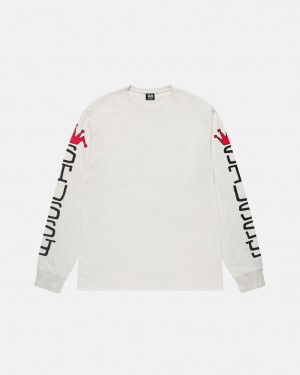 Stussy Jumbo LS Tee Pigment Dyed - Unisex Longsleeve Beige | MXJVR37813