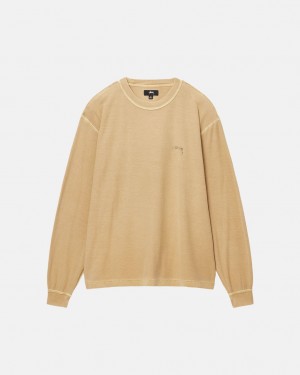 Stussy Lazy LS Tee - Unisex Longsleeve Dorados | EMXVG43375