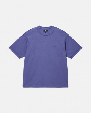 Stussy Lazy Tee - Unisex Longsleeve T-Shirts Azules Oscuro | SMXVO97651