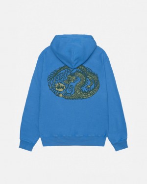 Stussy Mosaic Dragon Hoodie Pigment Dyed - Unisex Hoodies Azules | MXJBT76855