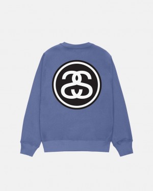 Stussy SS-Link Crew - Unisex Hoodies Azules | EMXHC70543