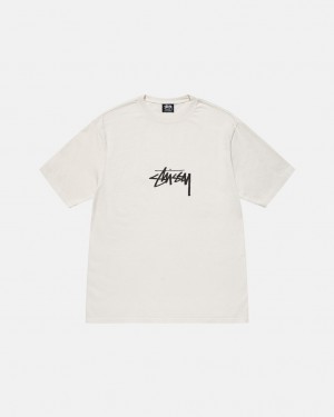 Stussy Small Stock Tee Pigment Dyed - Unisex Shortsleeve Beige | DMXKV77088