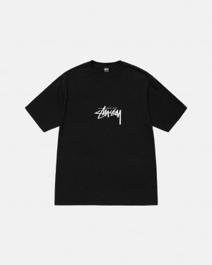 Stussy Small Stock Tee Pigment Dyed - Unisex Shortsleeve Negros | MXICD71755