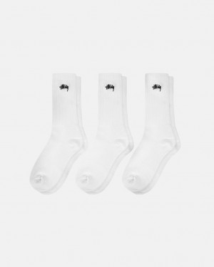 Stussy Stock Crew Sock Pack - Home Goods Blancos | MXXMI10441