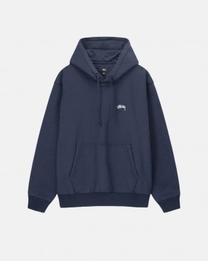 Stussy Stock Logo Hoodie - Unisex Hoodies Azul Marino | XMXBH20611