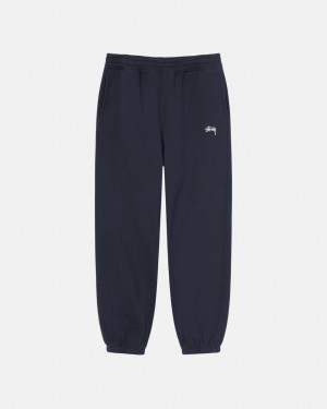 Stussy Stock Logo Sweatpant - Unisex Pants Azul Marino | AMXWC34184