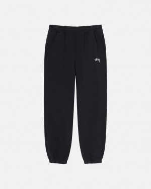 Stussy Stock Logo Sweatpant - Unisex Pants Negros | SMXVO62005