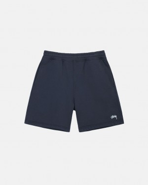 Stussy Stock Logo Sweatshort - Unisex Shorts Trunks Azul Marino | PMXER92108