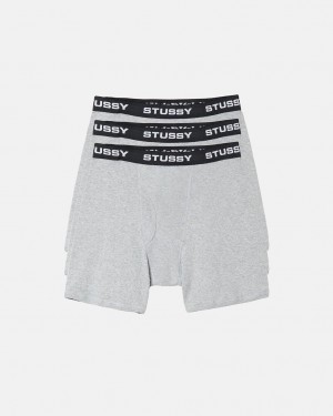 Stussy Stussy Boxer Briefs - Unisex Shorts Trunks Grises | EMXHC50852