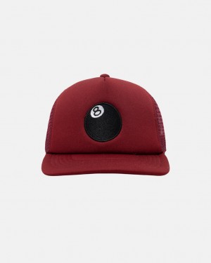 Stussy Trucker 8 Ball Snapback - Unisex Rojos | MXZDE12764