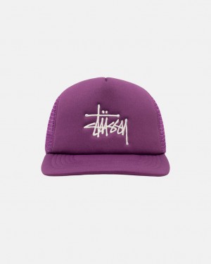 Stussy Trucker Big Basic Snapback - Unisex Morados | YMXGT89033