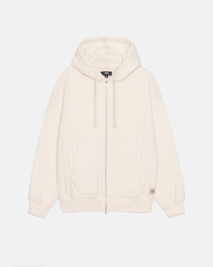 Stussy Vertical Acolchado Zip Hood - Unisex Hoodies Blancos | PMXQX46623