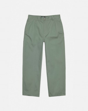 Stussy Workgear Trouser Twill - Unisex Pants Verdes | QMXWA50319