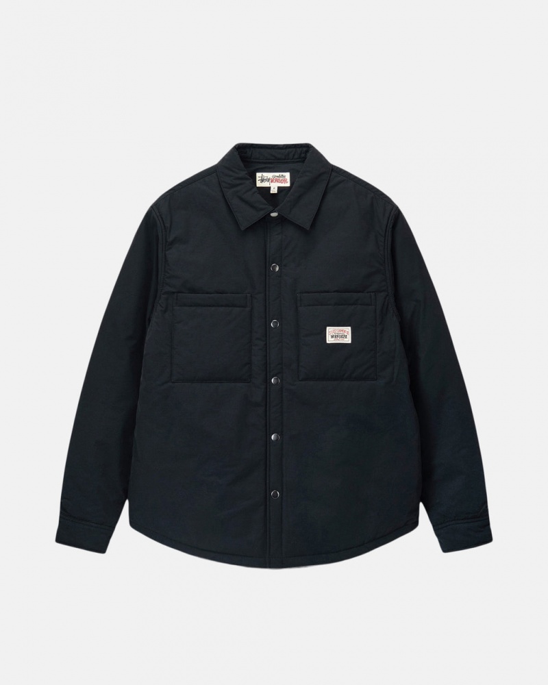 Stussy Acolchado Tech Over Shirt - Unisex Tops Shirts Negros | MXZPD51939