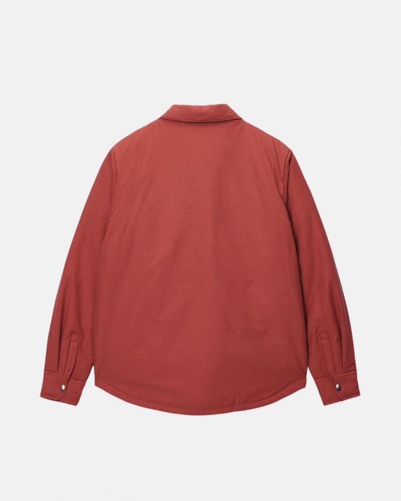 Stussy Acolchado Tech Over Shirt - Unisex Tops Shirts Rojos Oscuro | MMXHR74733