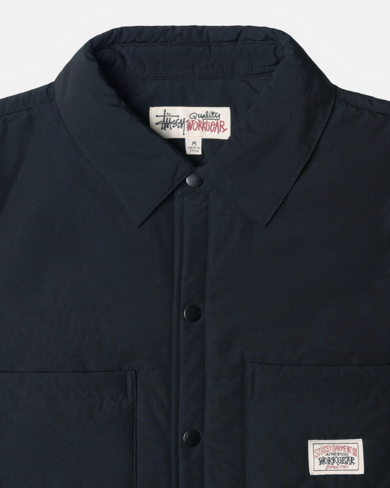 Stussy Acolchado Tech Over Shirt - Unisex Tops Negros | YMXGT85798