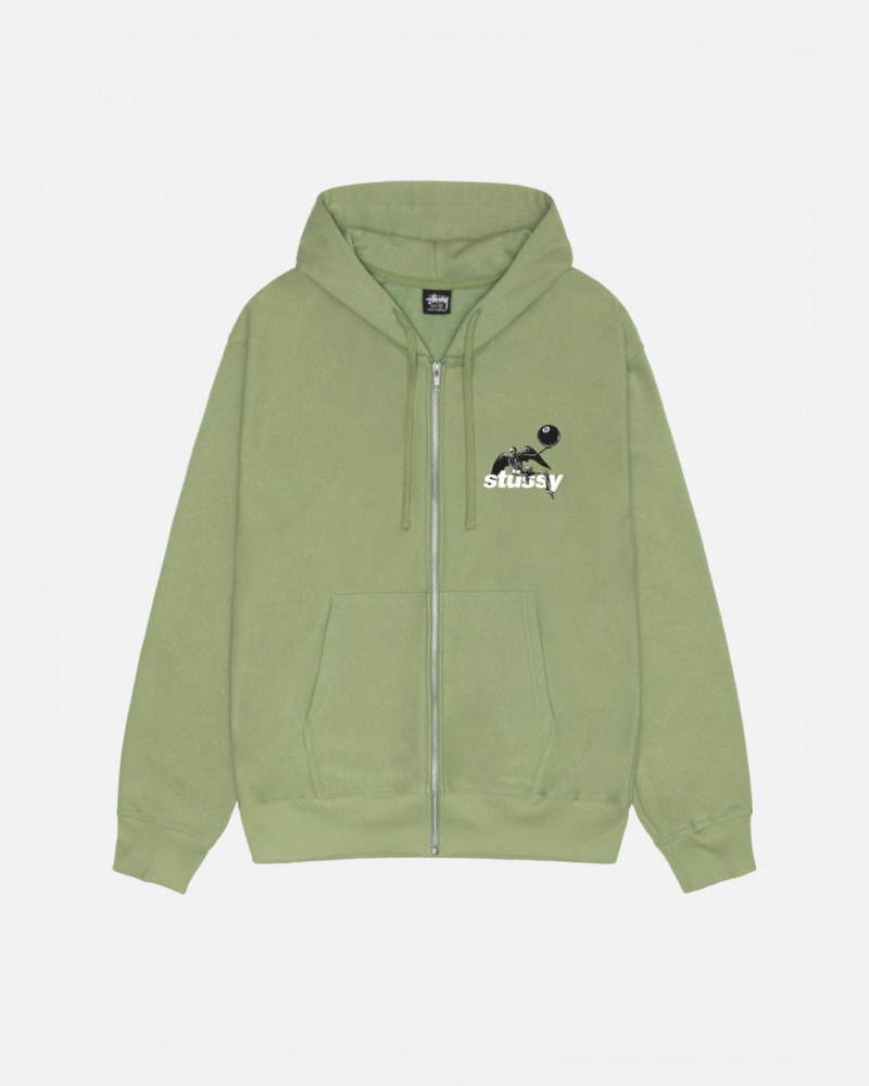 Stussy Apocalypse Zip Hoodie - Unisex Hoodies Verdes | XMXGW98973