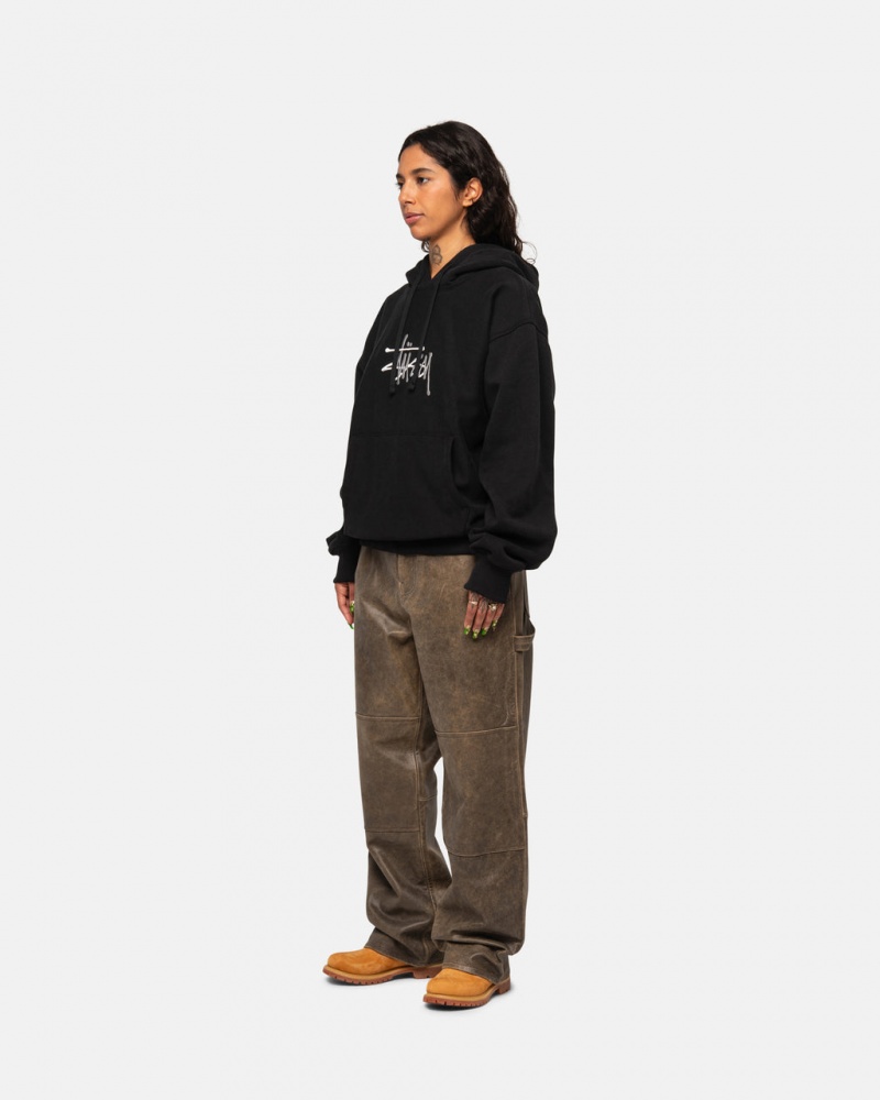 Stussy Basic Applique Hoodie - Unisex Hoodies Negros | BMXSD62044