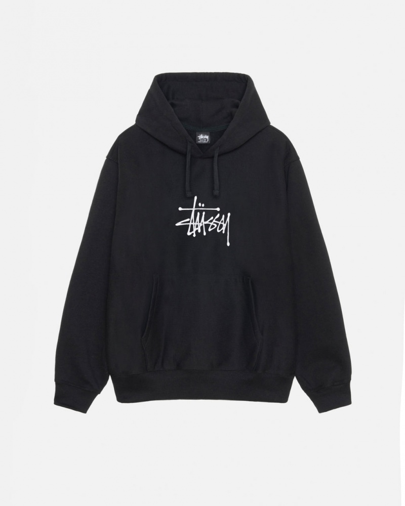 Stussy Basic Applique Hoodie - Unisex Hoodies Negros | BMXSD62044