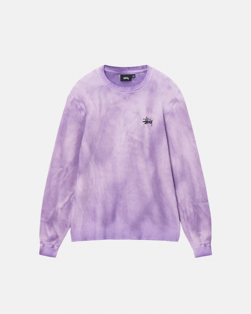 Stussy Basic Stock LS Thermal - Unisex Longsleeve T-Shirts Lavanda | SMXVO45955