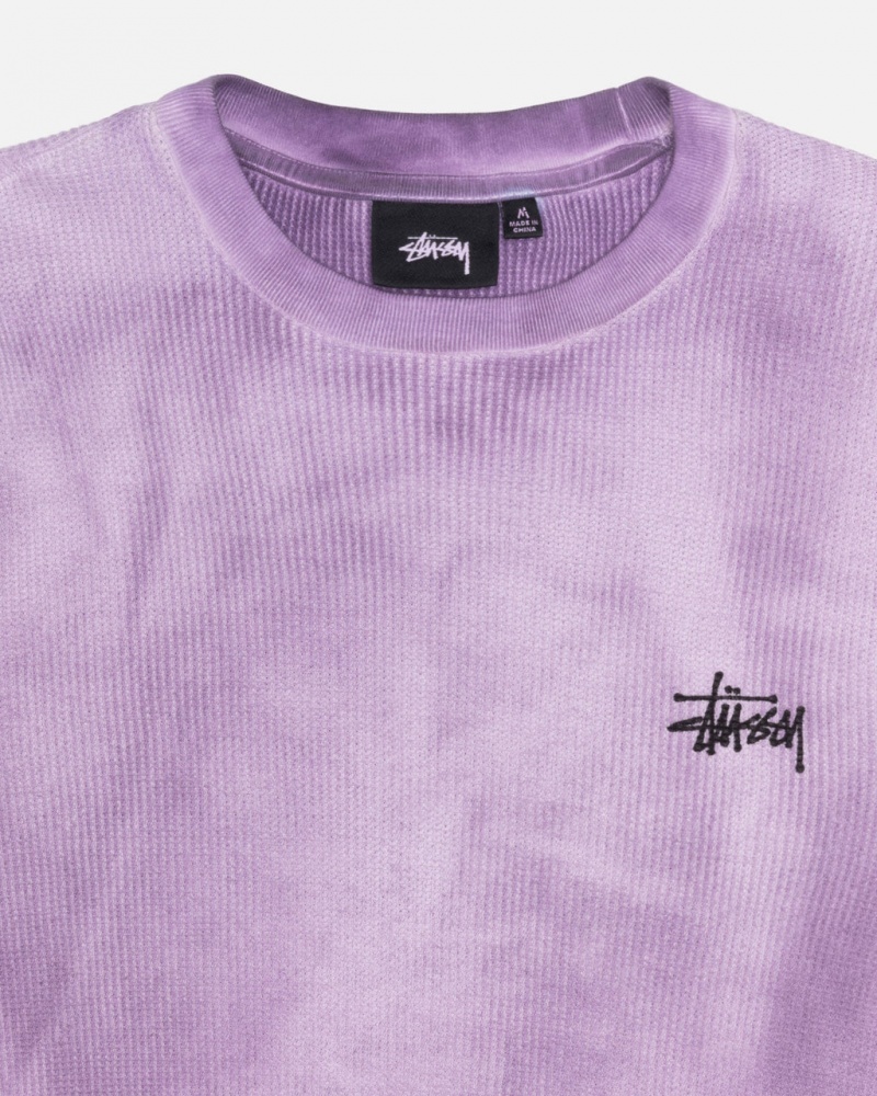 Stussy Basic Stock LS Thermal - Unisex Longsleeve T-Shirts Lavanda | SMXVO45955