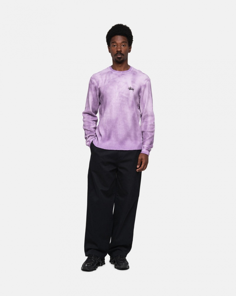 Stussy Basic Stock LS Thermal - Unisex Longsleeve T-Shirts Lavanda | SMXVO45955