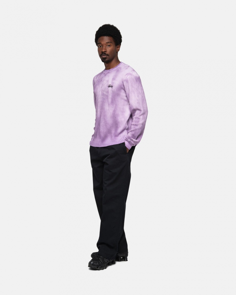 Stussy Basic Stock LS Thermal - Unisex Longsleeve T-Shirts Lavanda | SMXVO45955