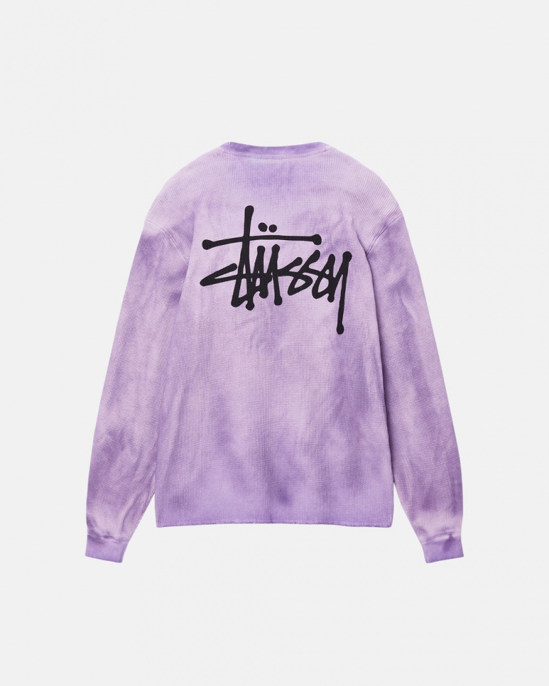 Stussy Basic Stock LS Thermal - Unisex Longsleeve T-Shirts Lavanda | SMXVO45955