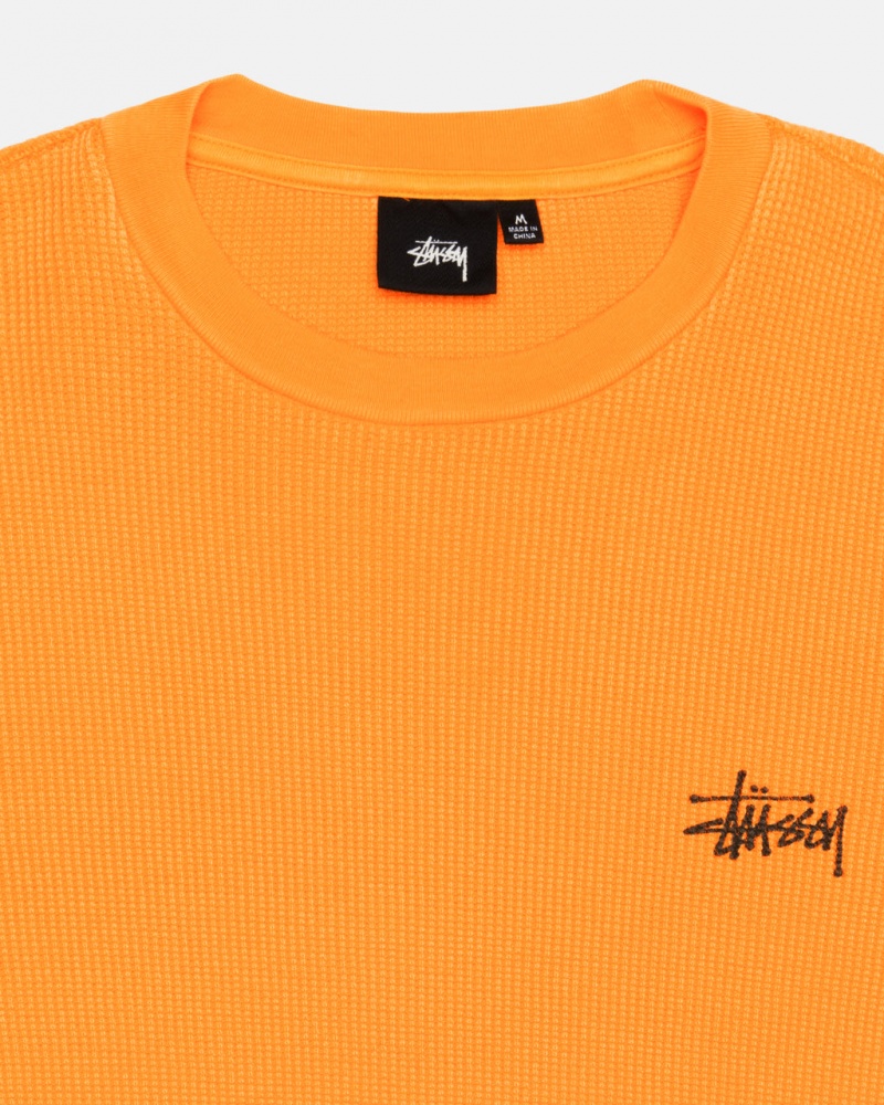 Stussy Basic Stock Ls Thermal - Mens Long Sleeve Knit Albaricoque | QMXWA78818