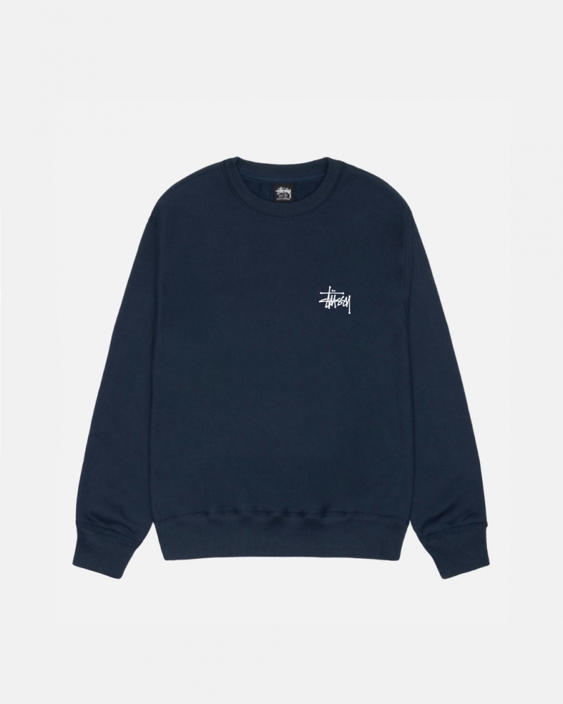 Stussy Basic Stussy Crew - Unisex Hoodies Azul Marino | PMXER18025