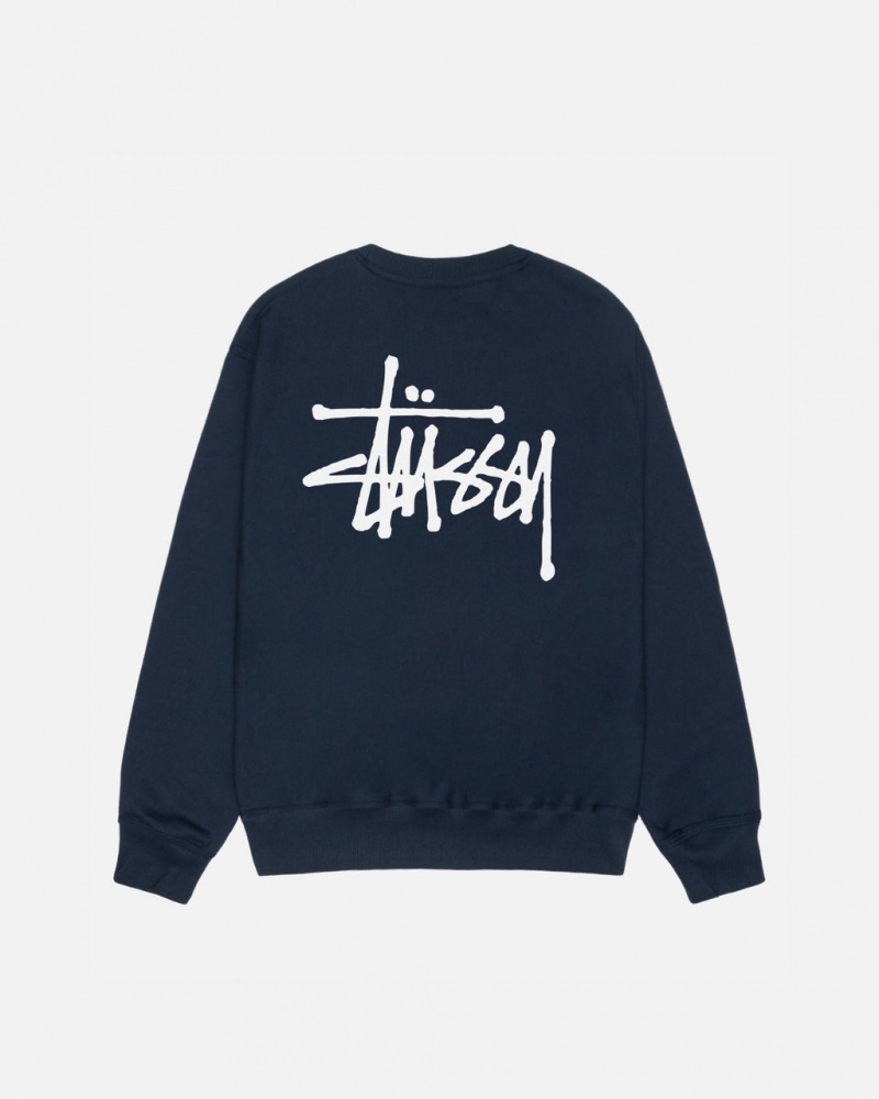 Stussy Basic Stussy Crew - Unisex Hoodies Azul Marino | PMXER18025